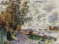 The Riverbank at Petit Gennevilliers Claude Monet scenery